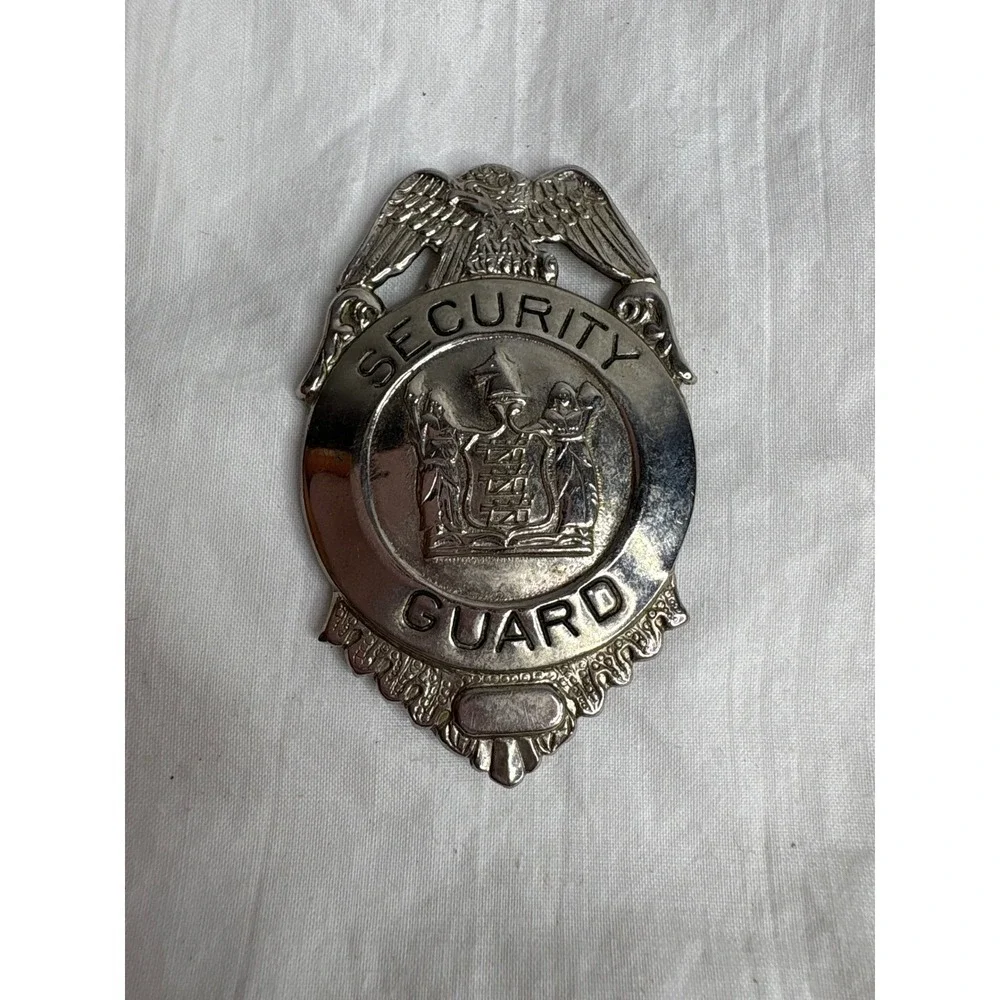 Vintage Security Officer Guard Badge Lot 3 Metal Emblem Collectible Prop